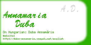 annamaria duba business card